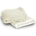Micro Plush Coral Fleece Blanket --50X60 Cream Ivory (Embroidered) ***FREE RUSH***